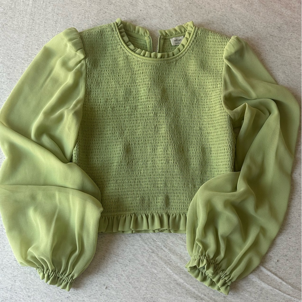 Aritzia Wilfred Green Tempest Blouse